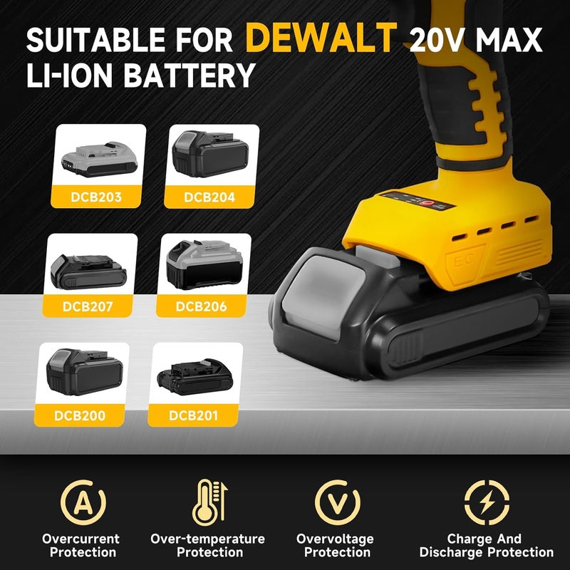 RexLeLXB مقص معدني لاسلكي لبطارية DeWalt 20V Max، قاطع معدني غير فرشاة 14GA مع رأس دوار 360°، عزم دوران 221 قدم-رطل لقص الصفائح الفولاذية، الحديد، السجاد، الجلد، الكرتون (بدون بطارية) - Image 4